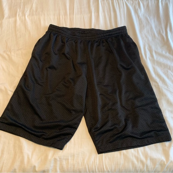 Men's Black Athletic Mesh Shorts Lined 6XL Basketball Workout - Picture 1 of 11
